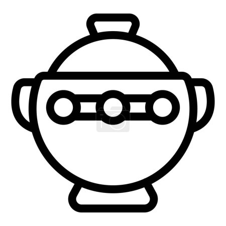 Illustration for Cooking pot icon outline vector. Cookware tool. Kitchen culinary items - Royalty Free Image