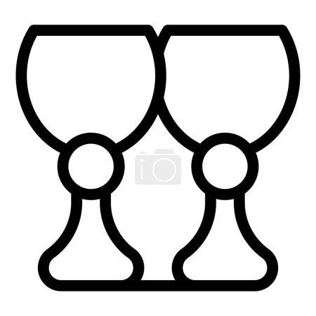 Illustration for Wine glasses icon outline vector. Kitchen drink glassware. Serving table items - Royalty Free Image