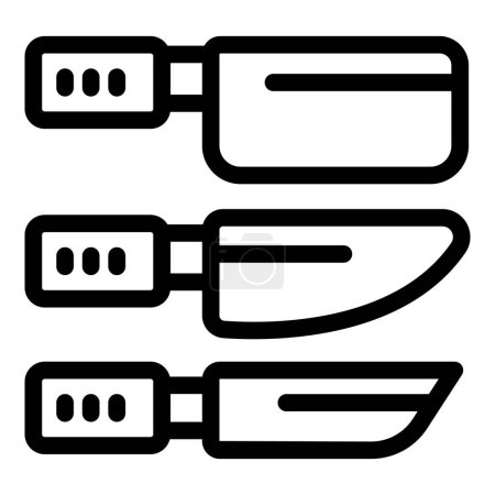 Illustration for Chef cooking knifes icon outline vector. Cooking utensils. Kitchen chopping tools - Royalty Free Image