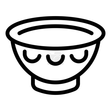 Illustration for Soup bowl icon outline vector. Culinary canteen vessels. Ceramic dish plates - Royalty Free Image