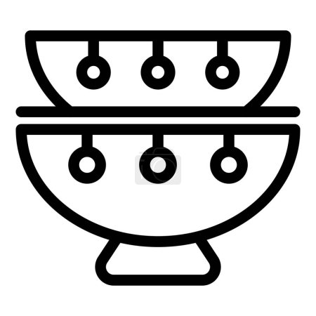 Illustration for Food setting table utensils icon outline vector. Serving dinner tools. Cooking service supplies - Royalty Free Image