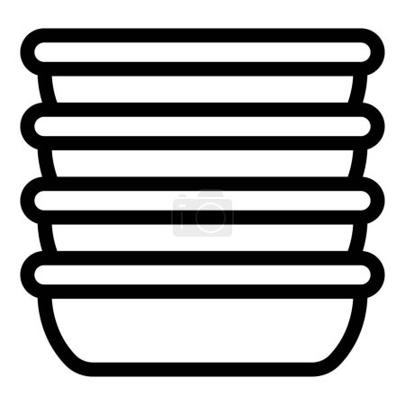 Illustration for Tableware platter icon outline vector. Serving food equipment. Dinner service dishes - Royalty Free Image