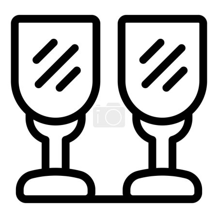 Illustration for Beverage glassware icon outline vector. Glass drinking vessels. Dinner service tableware - Royalty Free Image
