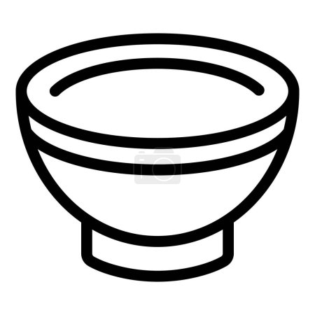 Illustration for Pottery bowl icon outline vector. Ceramic soup plate. Dinning serving vessel - Royalty Free Image