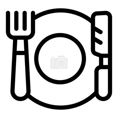 Illustration for Food cutlery icon outline vector. Serving tableware kit. Dinner eating accessories - Royalty Free Image