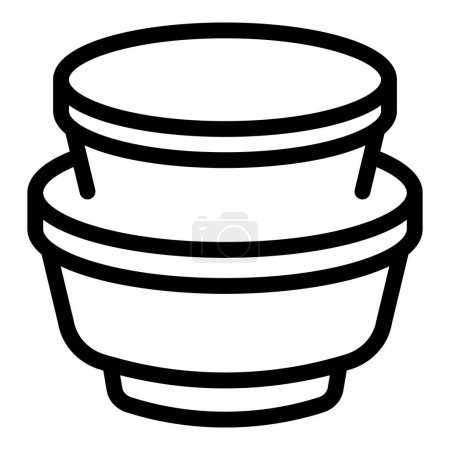 Illustration for Food storing containers icon outline vector. Glassware meal vessels. Culinary household utensils - Royalty Free Image