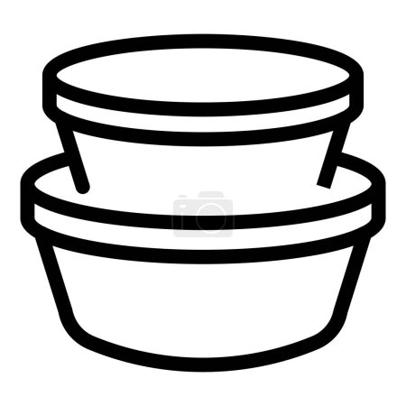 Illustration for Mealtime tools icon outline vector. Plastic lunch containers. Culinary storing vessels - Royalty Free Image