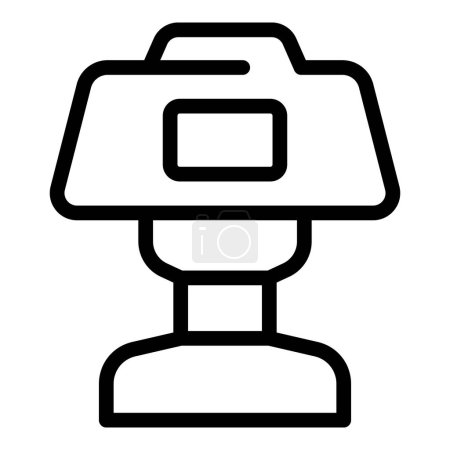Icono de la lámpara de luz nocturna contorno vector. Iluminación nocturna dormitorio. Proyector luminoso cálido