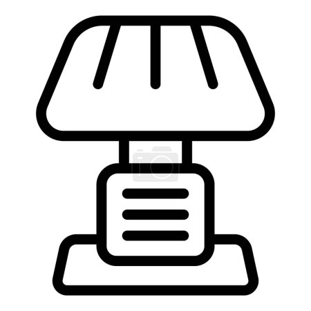 Bedside light icon outline vector. Bedchamber illuminator. Warm illumination device
