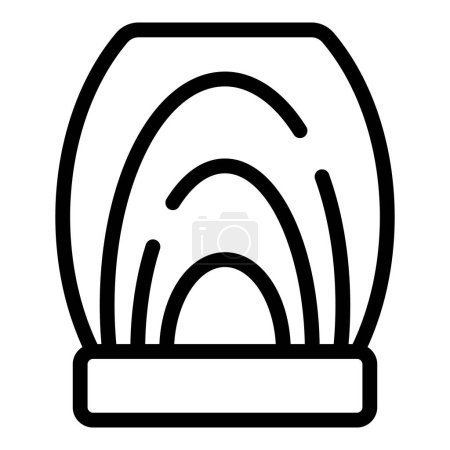 Dim glow lamp icon outline vector. Nighttime relaxation lantern. Nocturnal bedside nightlight
