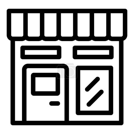 Gift shop icon outline vector. Present delivery service. Package retails marketplace