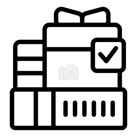Gift parcel shipment icon outline vector. Wrapping surprise boxes. Present packages delivery