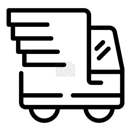 Gift delivery truck icon outline vector. Order transportation. Offering package distribution