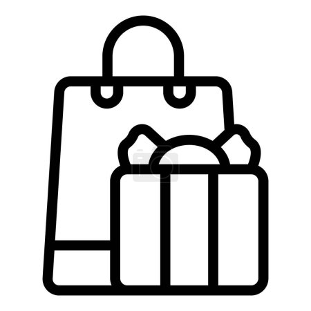 Present vendor order icon outline vector. Surprise home delivery. Gift online boutique