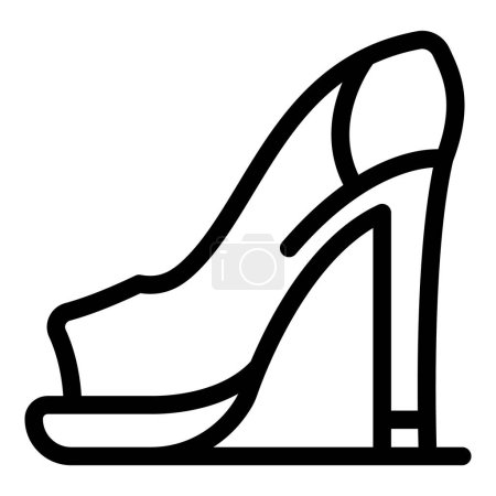 Femme talons icône contour vecteur. Chaussures hautes pour femmes. Mode dame chaussures