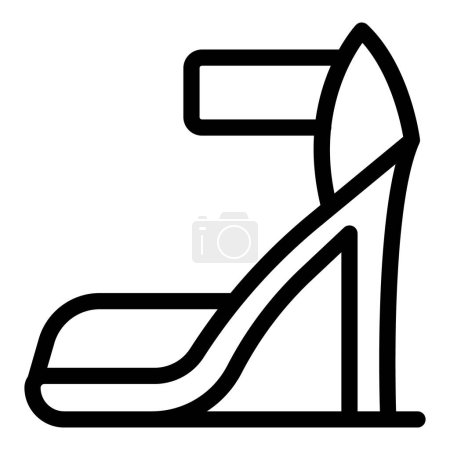 High sandals heels icon outline vector. Catwalk footwear. Female chic pumps