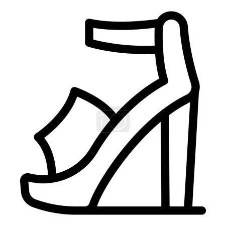 Sandales de mode talons icône contour vecteur. Élégantes chaussures classiques. Paire de chaussures Fashionista