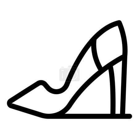 Stiletto chaussures icône contour vecteur. Design de chaussures classiques. Talons hauts Modish