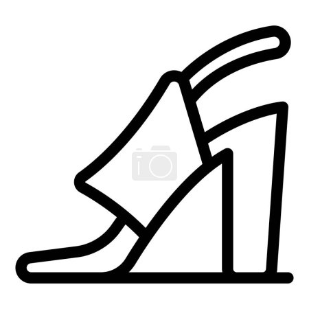 Graceful sandals heels icon outline vector. Elegant model footwear. Designer shoes summer collection