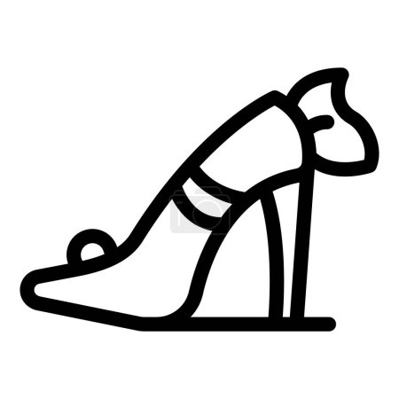 Grand vecteur de contour d'icône de chaussures. Chaussures élégantes stiletto. Voguish talons hauts glamour