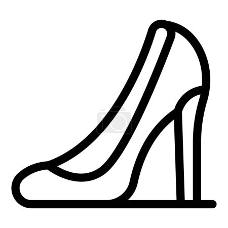 Elevated lady shoes icon outline vector. Stiletto heels. Model elegant collection footwear