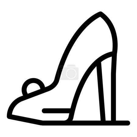Ladylike talons hauts icône contour vecteur. Paire de chaussures designer. Passerelle chaussures magnifiques