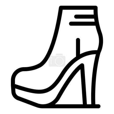 Ankle heels boots icon outline vector. Fashion footwear shopping. High heels shoes
