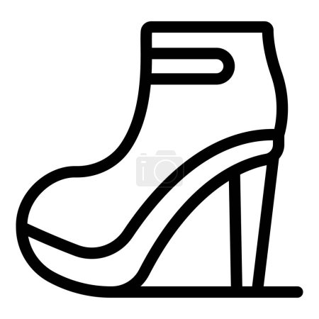 Cheville talons hauts bottes icône contour vecteur. Collection de chaussures de créateur de mode. Acheter une paire de chaussures neuves