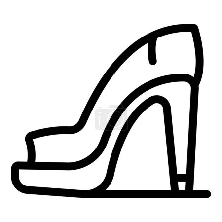 Absatzsymbole der Saison umreißen den Vektor. Mode Dame Pumps Schuhe. Raffinierte wunderschöne feminine Schuhe