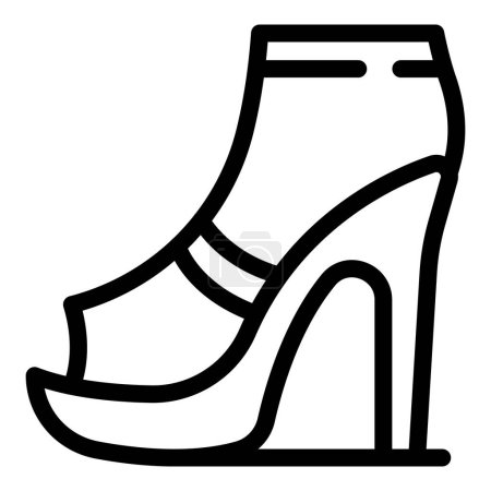 High rise heels icon outline vector. Fashionista designer ladylike shoes. Chic collection pumps