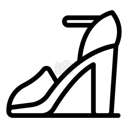 Illustration for High rise sandals icon outline vector. Chic ladylike pumps. Voguish shoes boutique - Royalty Free Image