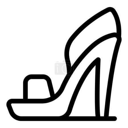 Leather high heels icon outline vector. Fashion designer ladylike pair shoes. Refined modish footwear