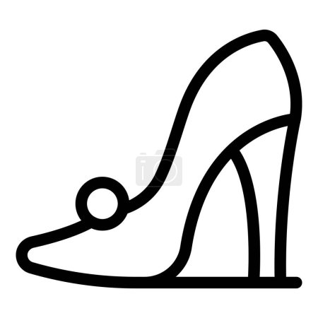 Leather stiletto icon outline vector. Voguish designer shoes collection. Feminine catwalk model