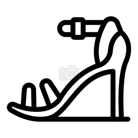 Confortable talons hauts sandales icône contour vecteur. Pompes fashionista Catwalk. Chaussures d'événement de tenue élégante