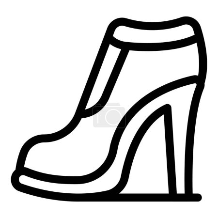 Plateforme talons hauts icône contour vecteur. Élégantes chaussures de modèle. Superbes pompes femelles Catwalk