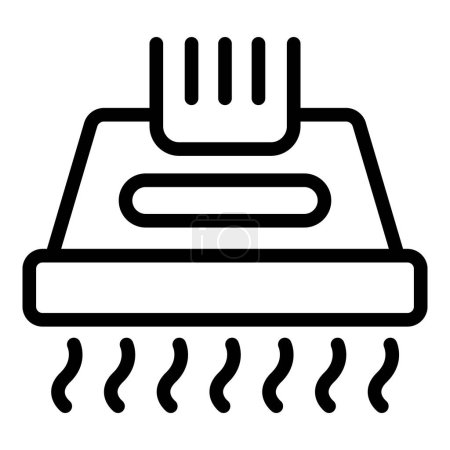 Téléchargez les illustrations : Ventilation du poêle icône contour vecteur. Appareil de cuisine innovant. Ventilation d'air propre - en licence libre de droit