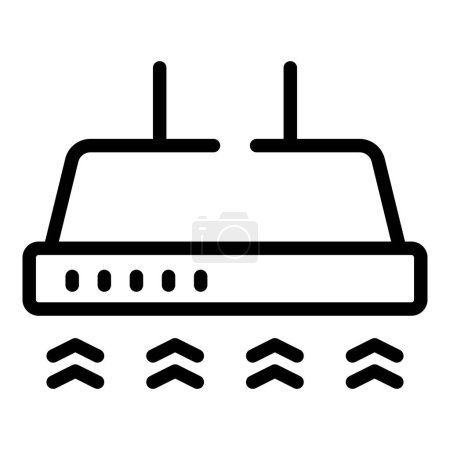 Hood filter icon outline vector. Stove kitchen vent. Metal air extractor system