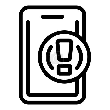 Illustration for Resistant protective phone glass icon outline vector. Innovative security cover. Anti broken display protector - Royalty Free Image
