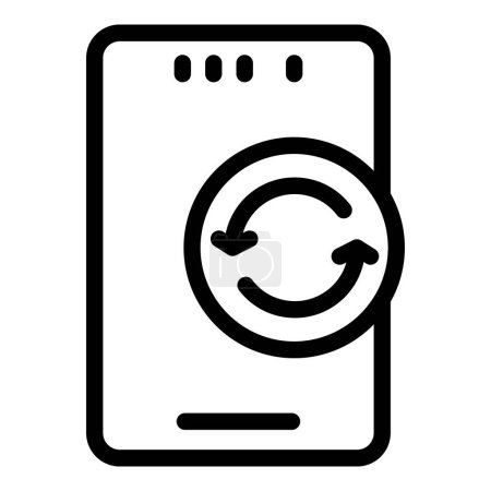 Illustration for Phone protection icon outline vector. Safety display glass. Device shield cover - Royalty Free Image