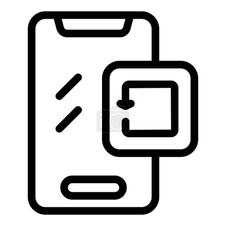 Vecteur de contour d'icône en verre mobile protégé. Couverture d'écran mobile. Protection de dispositif trempé de garde
