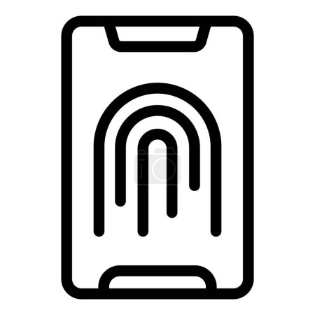 Anti-choc verre trempé icône contour vecteur. Protéger la technologie des gadgets. Écran sécurisé pour smartphone