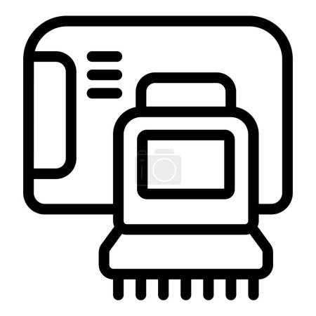 Blow dryer icon outline vector. Automated public toilet drier. Washroom airflow drying device