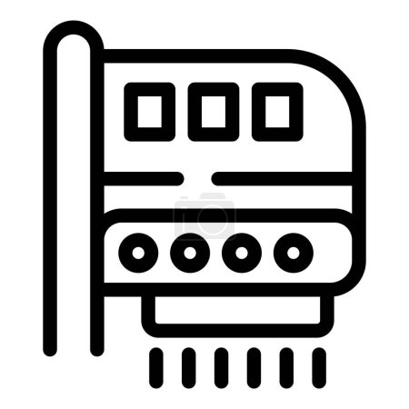 Hand drying device icon outline vector. Restroom airflow blowing appliance. Automated warm heating unit