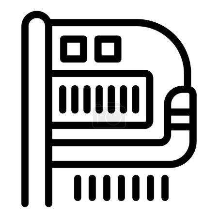 Hand drying equipment icon outline vector. Warm airflow blower. Automated hygiene appliance