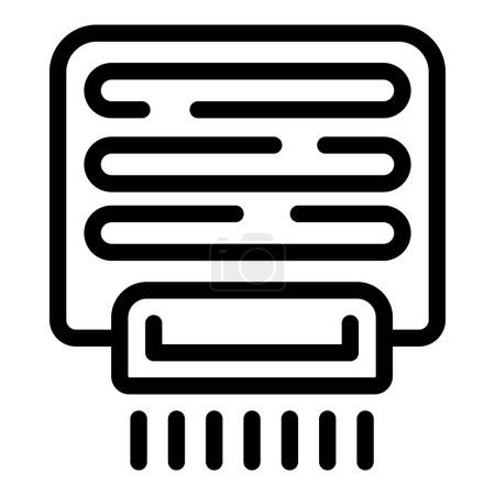 Commercial hand dryer icon outline vector. Public automatic wall air box. Heating airflow apparatus