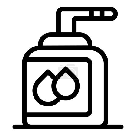 Téléchargez les illustrations : Bouteille de savon liquide icône contour vecteur. Distributeur de soins cosmétiques. Propreté solution de lavage - en licence libre de droit