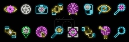 Focus icon outline vector. Business goal. Main success neon color isolated