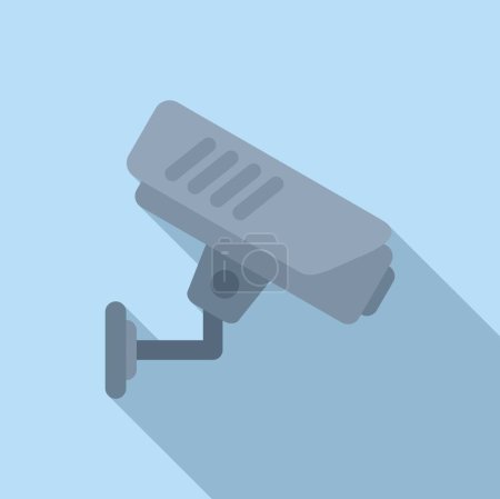 Bank security camera icon flat vector. Secure vault storage. Company safety