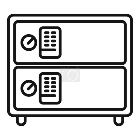 Digital lock cases icon outline vector. Finance online profit. Store safety metal