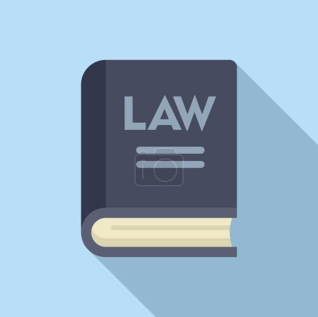Law book icon flat vector. Regulated products safety. Policy search rule law